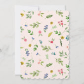 ピンクフローラリース牡丹誕生日サンキューカード 招待状 (裏面)