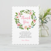 ピンクフローラリース牡丹誕生日サンキューカード 招待状 (スタンド正面)