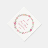 ピンクフローラリース第1聖餐式 スタンダードカクテルナプキン (角)