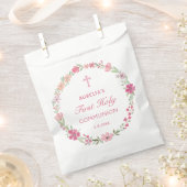 ピンクフローラリース第1聖餐式 フェイバーバッグ (クリップ留めされた状態)