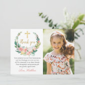 ピンクフローラリース聖餐式サンキューカード サンキューカード (スタンド正面)