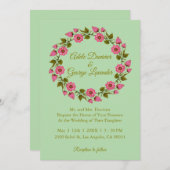 ピンクフローラリースI結婚式招待状 招待状 (正面/裏面)