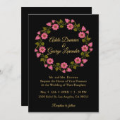 ピンクフローラリースI結婚式招待状 招待状 (正面/裏面)