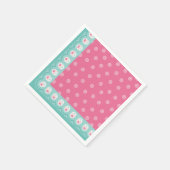 ピンクフローラルパターンガール誕生日 スタンダードカクテルナプキン (角)