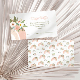 ピンクフローラレインボーおむつラッフルエンクロージャカード エンクロージャーカード