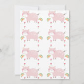 ピンクフローラレインボーズリトルピギー1st誕生日 招待状 (裏面)