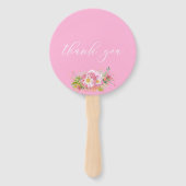 ピンクフローラレインボーユニコーンガールベビーシャワー ハンドファン (裏面)