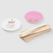 ピンクフローラレインボーユニコーンガールベビーシャワー ハンドファン (組立なし)