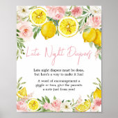 ピンクフローラレモンレイトナイトおむつ ポスター (正面)