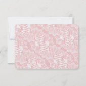 ピンクフローラレース結婚式RSVP 出欠カード (裏面)