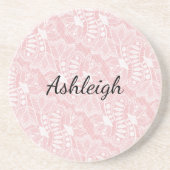 ピンクフローラレース コースター (正面)