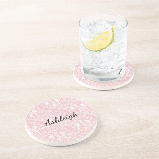 ピンクフローラレース コースター (側面)