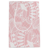 ピンクフローラレース ミディアムペーパーバッグ (正面)