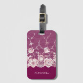 ピンクフローラレース ラゲッジタグ (正面縦)