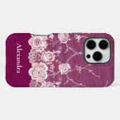 ピンクフローラレース iPhoneケース (裏面横)
