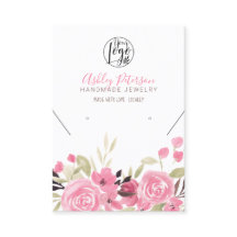 ピンクフローラロゴジュエリーイヤリングネックレスQrコード