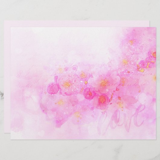 ピンクフローラロマンススクラップブックエフェメラ (正面/裏面)