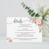 ピンクフローラロマンチックボホーシックインサートカード 招待状 (スタンド正面)