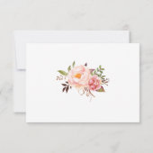 ピンクフローラロマンチックボホーシックインサートカード 招待状 (裏面)