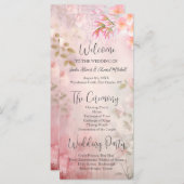 ピンクフローラロマンチック結婚式 プログラム (正面/裏面)