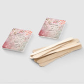 ピンクフローラロマンチック結婚式 プログラム ハンドファン (組立なし)