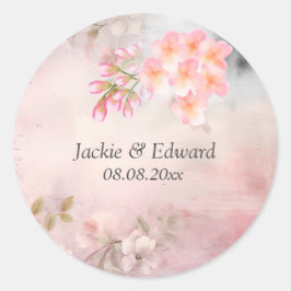 ピンクフローラロマンチック ラウンドシール