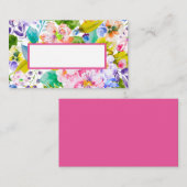 ピンクフローラロマン結婚ティック座席表 プレイスカード (正面/裏面)