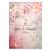 ピンクフローラロマン結婚ティック テーブルナンバー (裏面)
