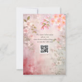 ピンクフローラロマン結婚ティック 出欠カード (裏面)