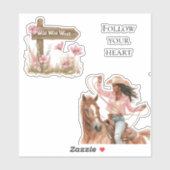 ピンクフローラワイルドウエストガールオンホース シール (シート)