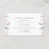 ピンクフローラワイルドフラワーウォータカラー 名刺 (裏面)