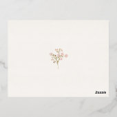 ピンクフローラワイルドフラワーズガーデンRSVP実在バラ金ゴールド 箔招待状ポストカード (裏面)