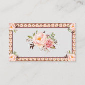 ピンクフローラワイ結婚ンラッフルブライダルシャワーカード プレイスカード (裏面)