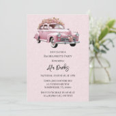 ピンクフローラヴィンテージカーバチェロレッテ 招待状 (スタンド正面)