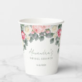 ピンクフローラヴィンテージガーデンバラブライダルシャワー 紙コップ (裏面)