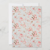 ピンクフローラヴィンテージガーデンパーティーブライダルシャワー 招待状 (裏面)