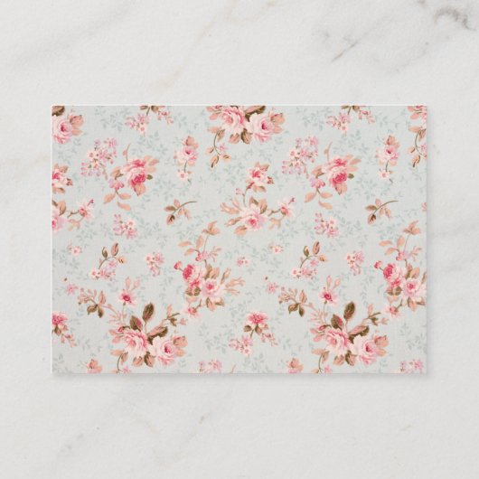 ピンクフローラヴィンテージガーデンブライダルレジストリ エンクロージャーカード (裏面)
