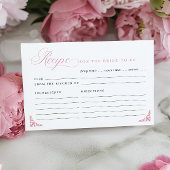 ピンクフローラヴィンテージブライダルシャワーレシピカード エンクロージャーカード