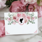 ピンクフローラヴィンテージブライダルシャワーレシピカード エンクロージャーカード