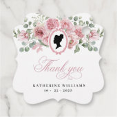 ピンクフローラヴィンテージブライダルシャワー フェイバータグ (裏面)