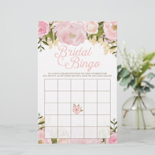 ピンクフローラ両面ブライダルシャワーゲーム (スタンド正面)