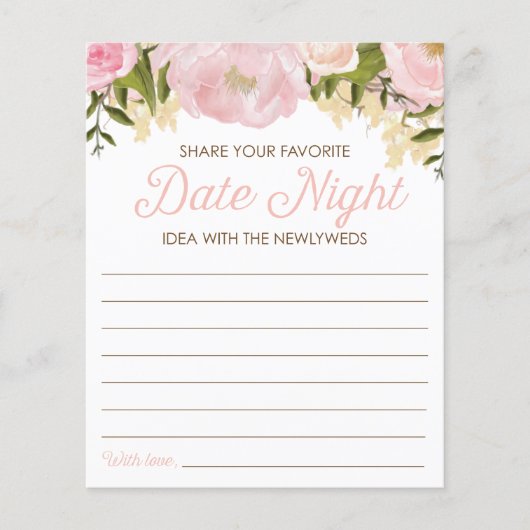 ピンクフローラ両面ブライダルシャワーデート夜 チラシ (正面)