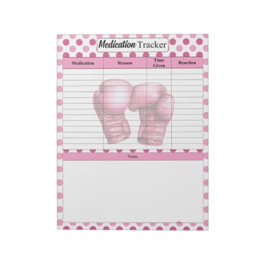 ピンクフローラ乳がん_投薬トラッカー ノートパッド (回転)