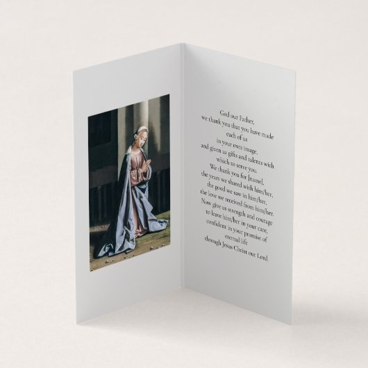 ピンクフローラ入り愛記憶葬祈りの言葉カード 名刺 (内部)