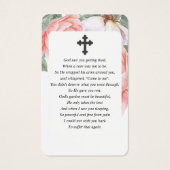 ピンクフローラ写真悔やみや弔慰葬儀祈りの言葉カード (裏面)