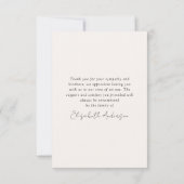 ピンクフローラ写真葬儀悔やみや弔慰ありがとう カード (裏面)