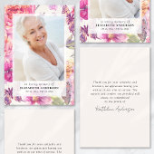 ピンクフローラ写真葬儀悔やみや弔慰ありがとう カード