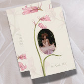 ピンクフローラ写真葬儀悔やみや弔慰サンキューカード ノートカード