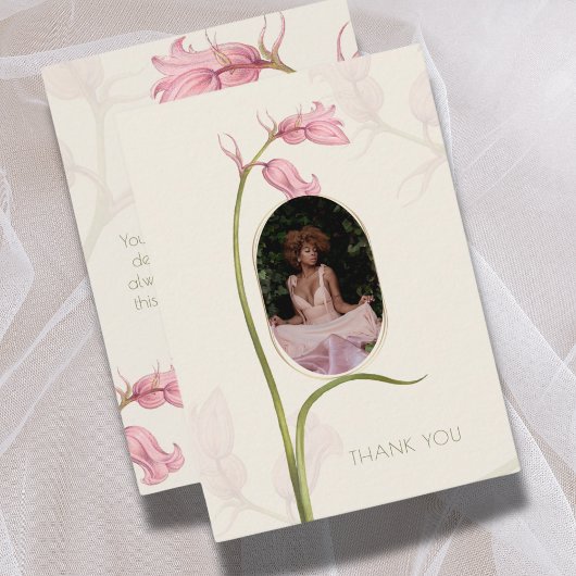 ピンクフローラ写真葬儀悔やみや弔慰サンキューカード ノートカード