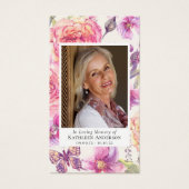 ピンクフローラ写真記念祈りの言葉カード (正面)